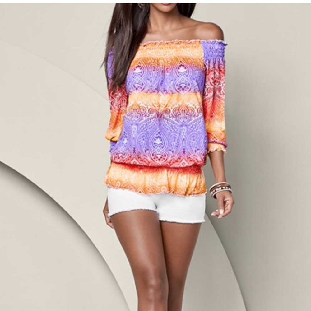 Off the shoulder print top